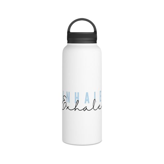 Discover Yoga Stainless Steel Water Bottle, Handle Lid