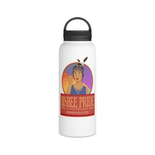 Bisbee Pride Official Art 2024 Version 2 Stainless Steel Water Bottle, Handle Lid
