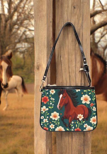 Cozy Horse Custom Small Shoulder Bag, Small Purse, Horse Purse, Girls Purse, Boho Purse, Horse Matching Fashion Apparel & Accessories