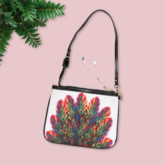 Peacock Small Shoulder Bag, Vintage Shoulder Bag, Gift for Her, Small Shoulder Bag for Women