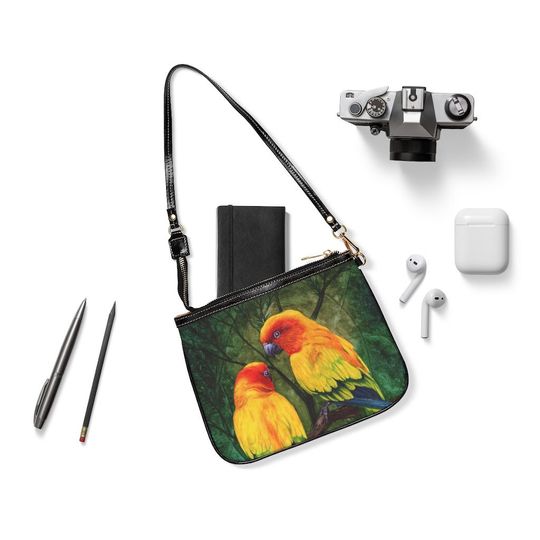 Sun Conures Small Shoulder Bag,  Vintage Shoulder Bag, Gift for Her, Small Shoulder Bag for Women