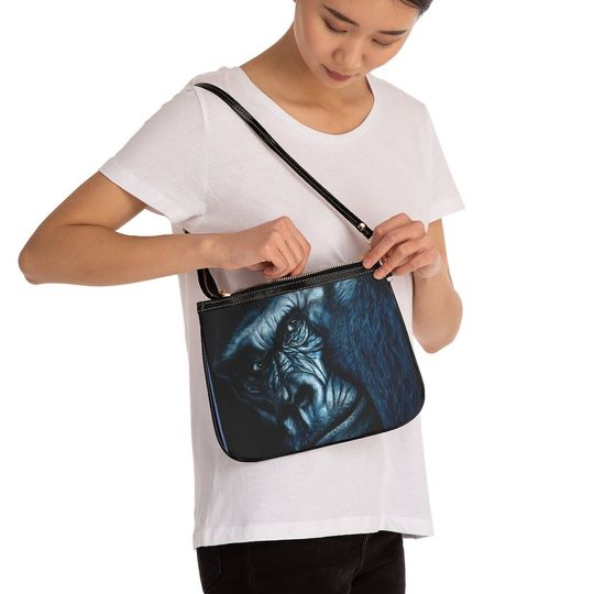 Blue Gorilla #2 Small Shoulder Bag, Vintage Shoulder Bag, Gift for Her, Small Shoulder Bag for Women