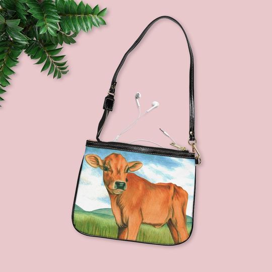 Calf Small Shoulder Bag, Vintage Shoulder Bag, Gift for Her, Small Shoulder Bag for Women