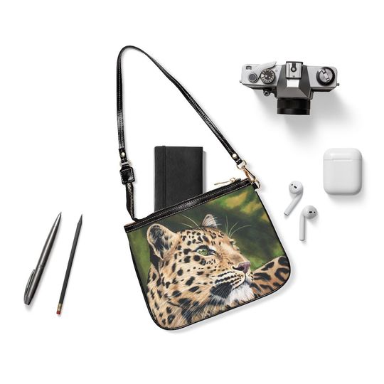 Amur Leopard Small Shoulder Bag, Vintage Shoulder Bag, Gift for Her, Small Shoulder Bag for Women