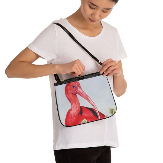 Scarlet Ibis Small Shoulder Bag, Vintage Shoulder Bag, Gift for Her, Small Shoulder Bag for Women