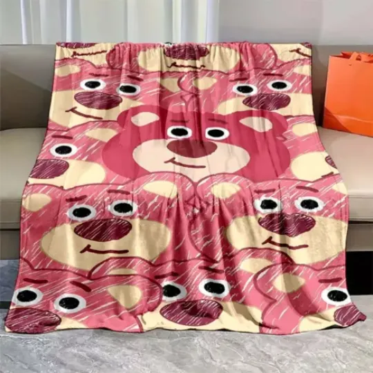 Disney Cartoon Strawberry Bear Lotso Blanket