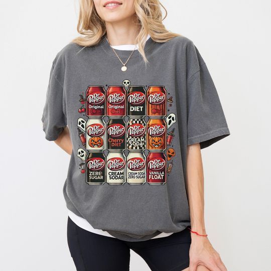 Dr Pepper Hallowen Coke Cotton Tee, Graphic Tshirt for men, women, Unisex, Trending Casual Fashion