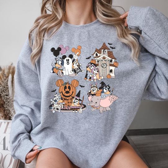 Mickey Mouse Ghost Sweatshirt, BlueyDad Halloween Sweatshirt, Haunted Mansion Sweatshirt