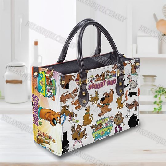 Scooby Doo Icons Leather Bag, Anniversary Scooby Handbag, Disney Leatherr Handbag, Shoulder Handbag, Gift For Disney Fans