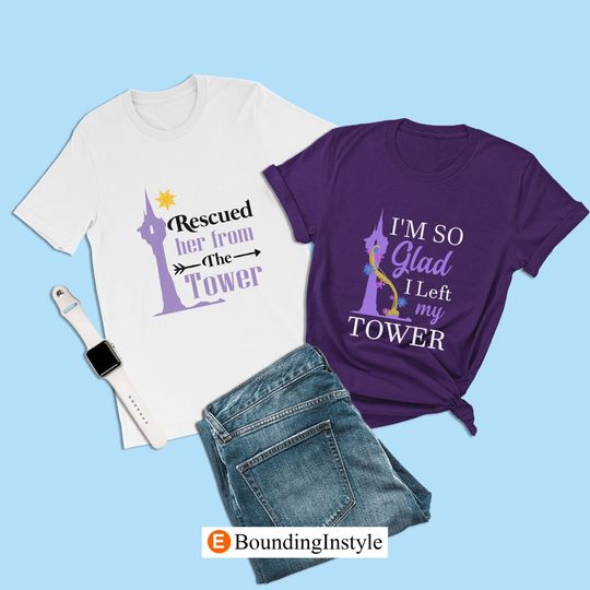 Disney Tangled, Rescued Her From the Tower, Flynn Rider, Disney Couple Tshirts, Disney Family Shirts, Disney Wedding Shirt, Honeymoon Shirts