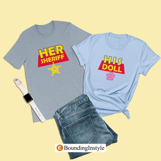 Toy Story Birthday Shirt, Her Sheriff, Woody Shirt, Toy Story Land Shirts, Disney Couple Shirt, Family Disney Shirts, Woody and Bo Peep