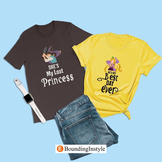 Tangled Couple Shirt, She's My Lost Princess, Flynn Rider Shirt, Disneyland Wedding Tee Shirt, Valentine Honeymoon Tshirt, Matching Rapunzel