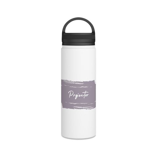 Projector Stainless Steel Water Bottle, Handle Lid, Lavender
