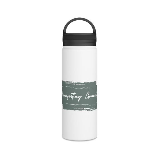 Manifesting Generator Stainless Steel Water Bottle, Handle Lid, Moss