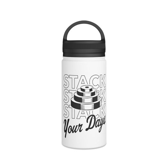 Stainless Steel Motivational Water Bottle, Handle Lid