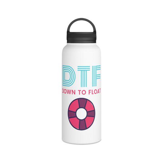 Down to Float Stainless Steel Water Bottle, Handle Lid