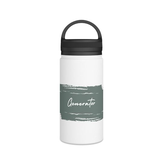 Generator Stainless Steel Water Bottle, Handle Lid, Moss