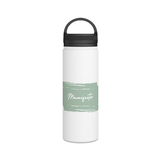 Projector Stainless Steel Water Bottle, Handle Lid, Sage