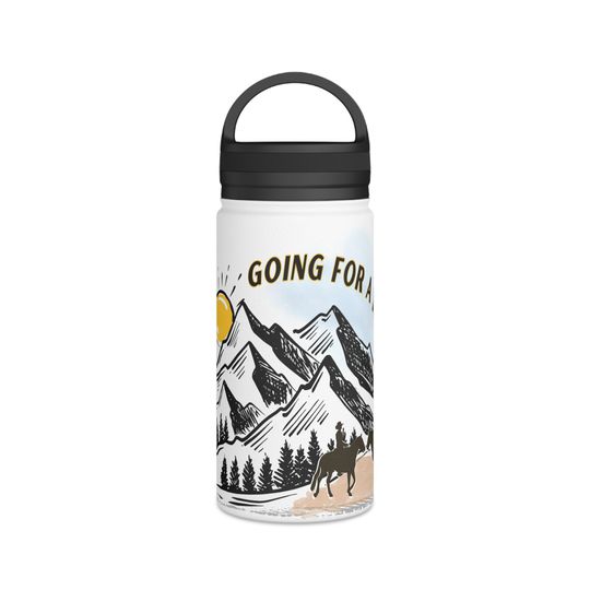 Trail ride water bottle, horse water bottle, riding water bottle Stainless Steel Water Bottle with Handle Lid