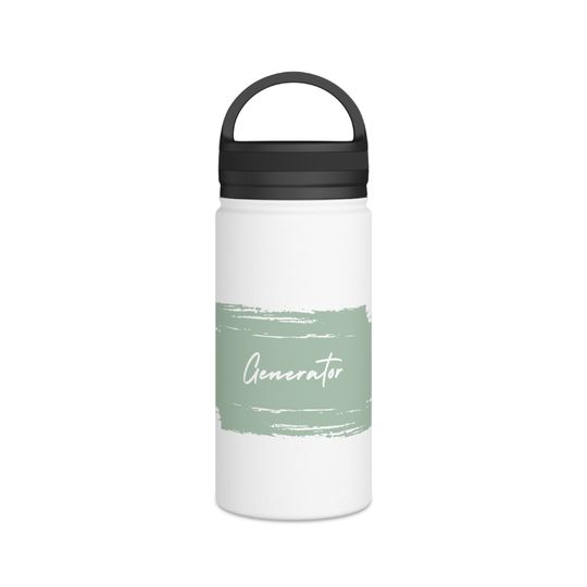 Generator Stainless Steel Water Bottle, Handle Lid, Sage