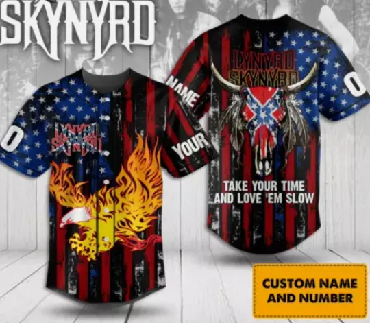 Custom Name Lynyrd Skynyrd Baseball Jersey Shirt