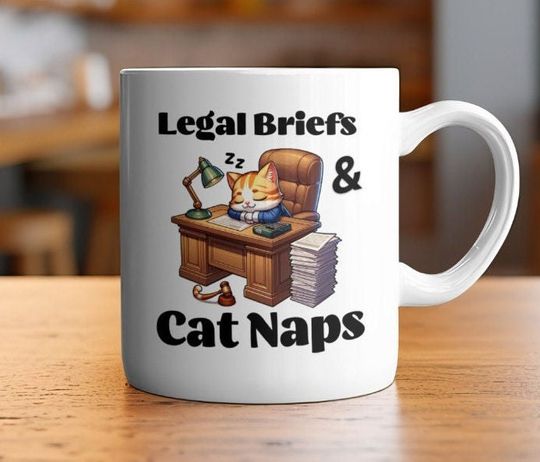 Legal Briefs Cat Nap Mug, Cat Lawyer Mug, Crazy Cat Mug, Funny Cat Coffee Mug, Lawyers Gift, Cat Mom Day Lawyer Mug Gift, Cat Lover Gift