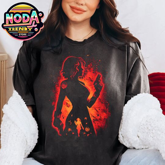 Vintage Marvel Avengers Black Widow Silhouette Portrait Shirt, Avengers Campus T-shirt, Marvel Comics, Marvel Family Matching, Infinity War