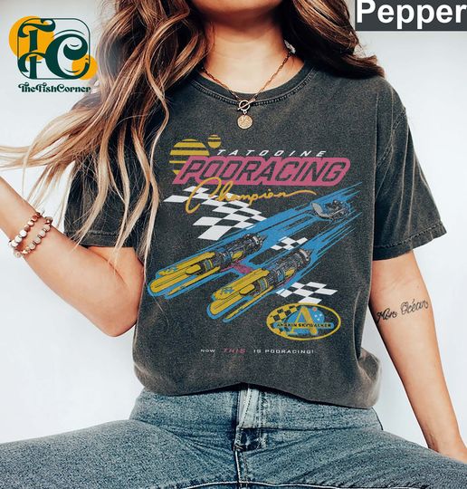 Retro Tatooine Podracing Champion Comfort Colors Shirts, Star Wars Washed T-shirt, Hollywood Studios, Galaxy's Edge Trip, Star Wars Fan Gift