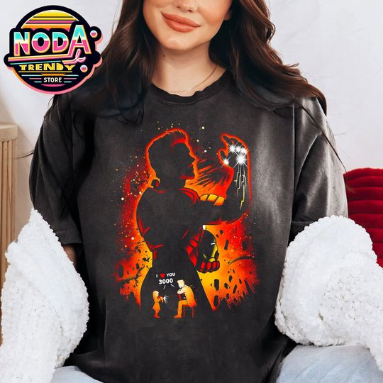 Retro Marvel Avengers Ironman Silhouette Portrait Shirt, Avengers Campus T-shirt, Marvel Comics, Marvel Family Matching, Infinity War Tee