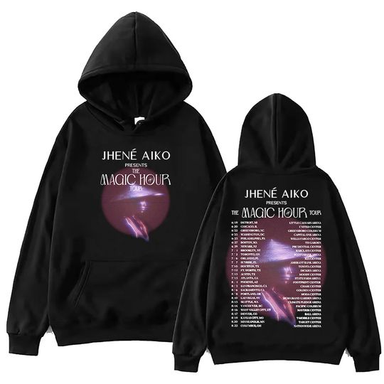 Jhene Aiko The Magic Hour 2024 Tour Hoodie, Unisex Harajuku Pullover Tops Long Sleeve Hoodies,  Muisc Tour Fans Gift