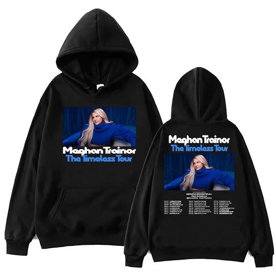 Meghan Trainor The Timeless Tour 2024 Hoodie, Unisex Harajuku Pullover Tops Long Sleeve Hoodies,  Muisc Tour Fans Gift