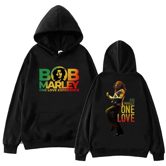 Bob Marley One Love 2024 Tour Hoodie, Unisex Harajuku Pullover Tops Long Sleeve Hoodies,  Muisc Tour Fans Gift