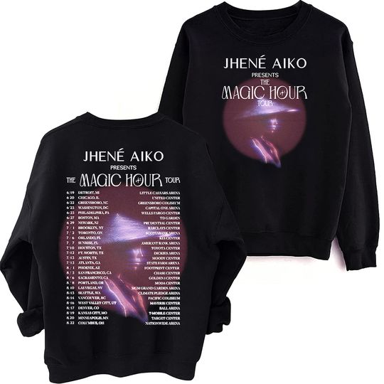 Jhene Aiko The Magic Hour 2024 Tour Sweatshirt, Oversized Harajuku Round Neck Long Sleeve Sweatshirts, Music Tour Fans