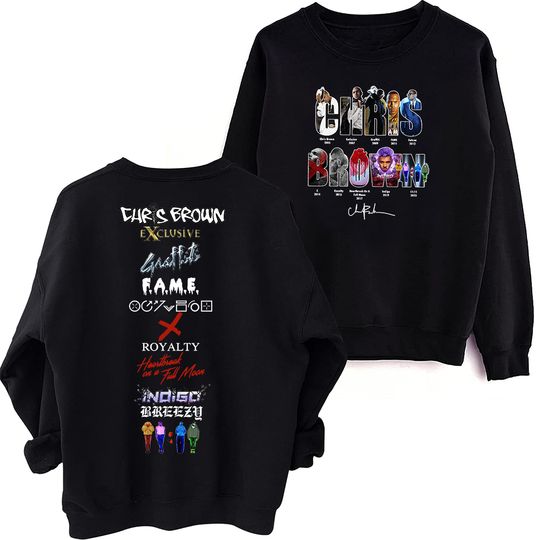 Chris Brown 11 11 Tour 2024 Sweatshirt, Oversized Harajuku Round Neck Long Sleeve Sweatshirts, Music Tour Fans