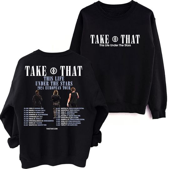 Take-That This Life Under The Stars 2024 Tour Sweatshirt, Oversized Harajuku Round Neck Long Sleeve Sweatshirts, Music Tour Fans