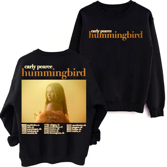 Carly Pearce Hummingbird Tour Sweatshirt, Oversized Harajuku Round Neck Long Sleeve Sweatshirts, Music Tour Fans