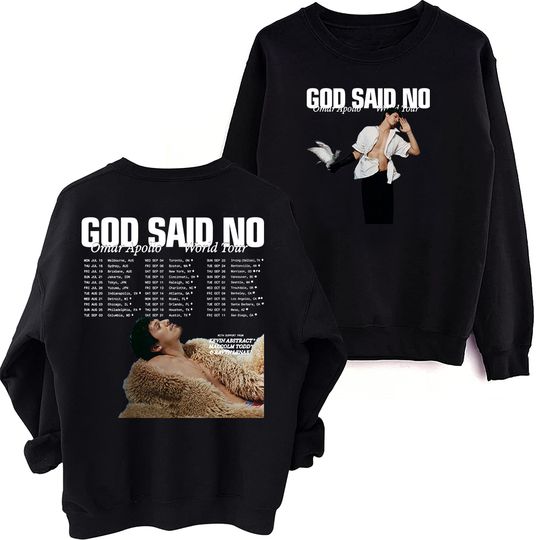 Omar Apollo God Said No 2024 Tour Sweatshirt, Oversized Harajuku Round Neck Long Sleeve Sweatshirts, Music Tour Fans