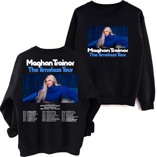 Meghan Trainor The Timeless Tour 2024 Sweatshirt, Oversized Harajuku Round Neck Long Sleeve Sweatshirts, Music Tour Fans