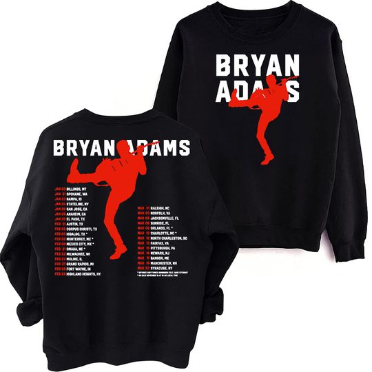 Bryan Adams Tour 2024 Sweatshirt, Oversized Harajuku Round Neck Long Sleeve Sweatshirts, Music Tour Fans