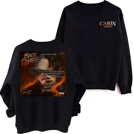 Boca Chueca Vol. 1 Carin Leon 2024 Tour Sweatshirt, Oversized Harajuku Round Neck Long Sleeve Sweatshirts, Music Tour Fans Gift