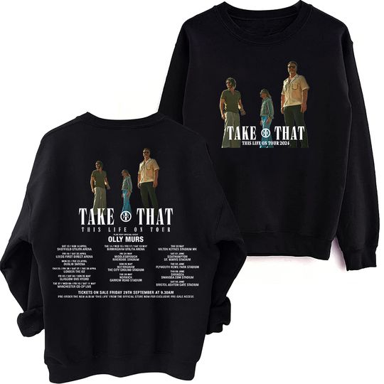 Take-That This Life On Tour 2024 Sweatshirt, Oversized Harajuku Round Neck Long Sleeve Sweatshirts, Music Tour Fans