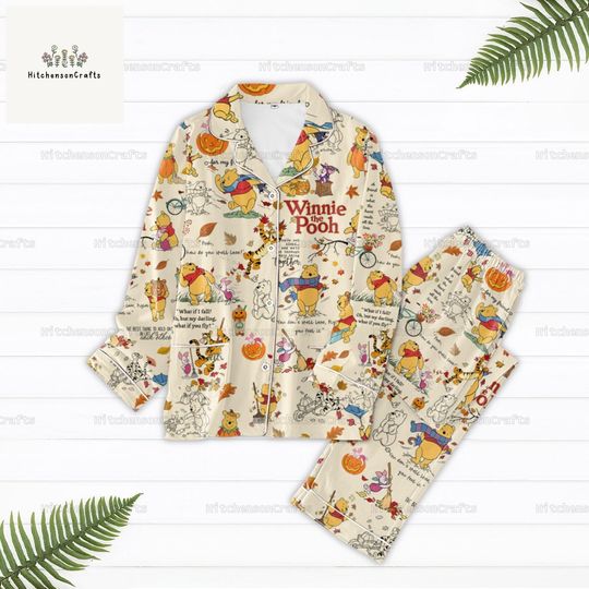 Halloween Winnie The Pooh Pajamas Set, Disney Halloween Matching Pajamas Set