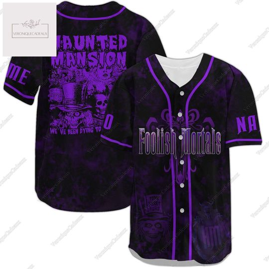 Halloween Haunted Mansion Baseball Jersey, Custom Haunted Mansion Shirt, Disney Jersey