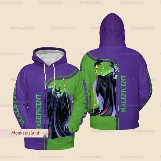 Halloween Maleficent Hoodie, Disney Maleficent Villains 3D Hoodie