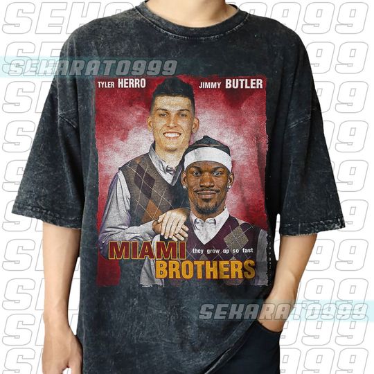 Vintage Wash Tyler Herro and Jimmy Butler Step Brothers Funny Miami Basketball Shirt