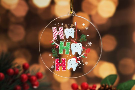 Funny Tooth Ornament,Gift from Dentist,Dental Office,Dentist Christmas Bauble,Dental Student Gift,Tooth Christmas Ornament,Dental Hygienist