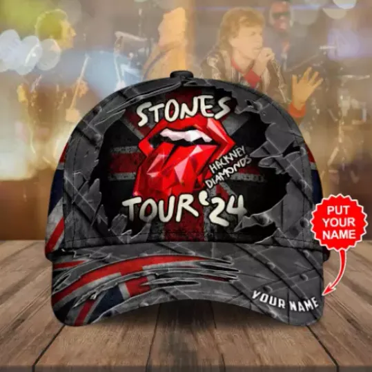 The Rolling Stones Hackney Diamonds Tour 2024 Baseball Caps AOP, Gift For Fan, Summer Cap