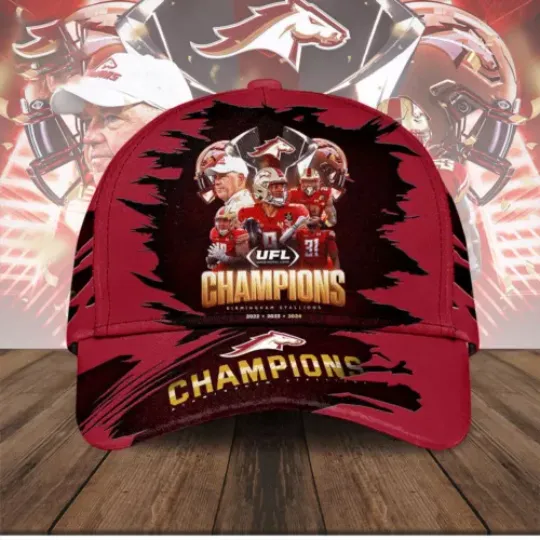 Birmingham Stallions UFL Champions 2024 Baseball Caps AOP, Gift For Fan, Summer Cap