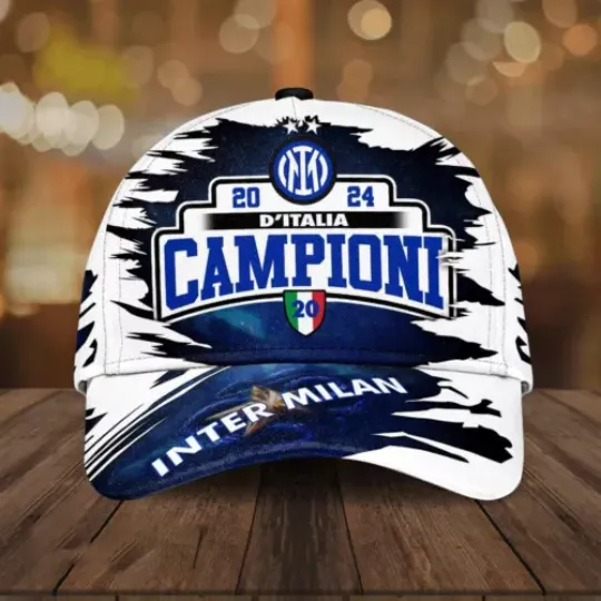 2024 D’Italia Campioni Inter Milan Baseball Caps AOP, Gift For Fan, Summer Cap