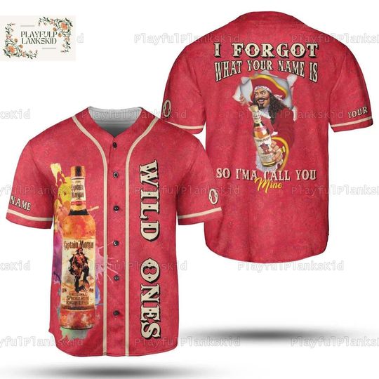Captain Morgan Baseball Shirt, Liquor Jersey, Captain Morgan Wiskey Baseball Shirt, Alcoholic Drinkers Gift, Liquor Lovers Shirt